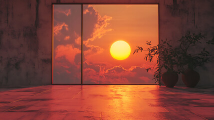 Poster - Sunset on a floor