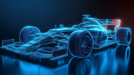 Aufkleber - Wireframe formula 1 car
