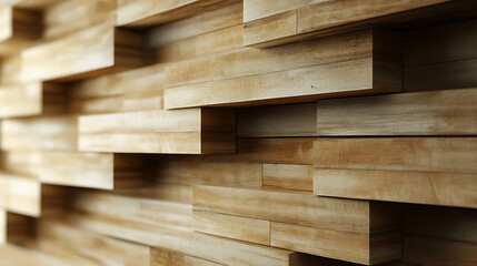 Aufkleber - Wooden wall with shelves