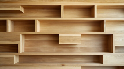 Poster - Wooden wall with shelves