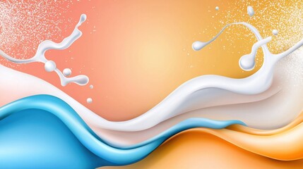 Poster - Liquid Abstract Background with Soft Colors