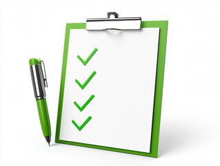 Poster - Organized checklist with green pen and clipboard for tasks