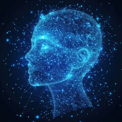 Aufkleber - Digital human head symbolizing artificial intelligence technology