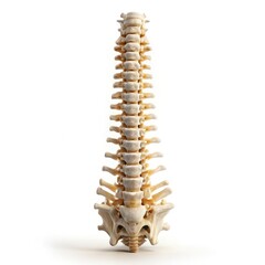 Wall Mural - detailed representation of an isolated vertebral column on a white background. generative ai