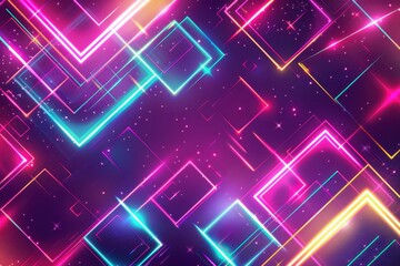 Poster - Colorful abstract patterns featuring bright streaks of light and bokeh effects create a mesmerizing visual experience filled with vibrant hues, suitable for digital backgrounds or designs