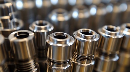 Poster - Close-up of metallic components showcasing precision engineering and manufacturing.