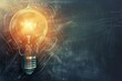 © Isuru - idea bulb on chalkboard background. solar concept  idea bulb on chalkboard background. solar concept