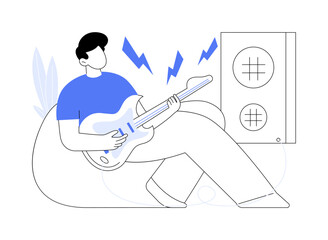 Wall Mural - Electric guitar isolated cartoon vector illustrations.