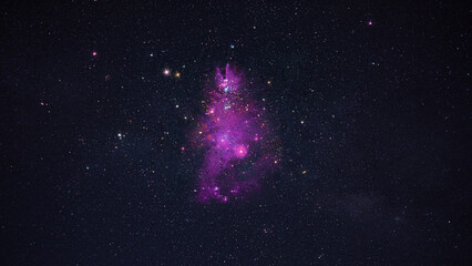 Poster - Space Stars, Nebula, Universe Background. Starry wallpaper. Pink constellation