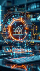 Aufkleber - Exploring advanced technology for smart home automation in a futuristic workspace
