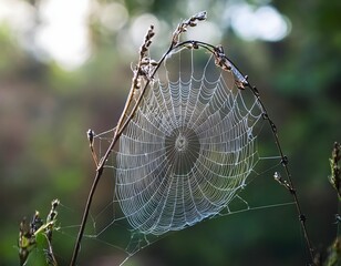 spider web in the dew
