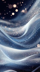 Poster - Soft blue waves with sparkling details create a serene atmosphere in a calming design