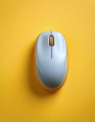 Wall Mural - a computer mouse, isolated on a yellow pastel