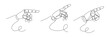 © Olena - Artificial intelligence robot, continuous one line drawing. Robot hand pointing finger direction. Vector illustration, line art