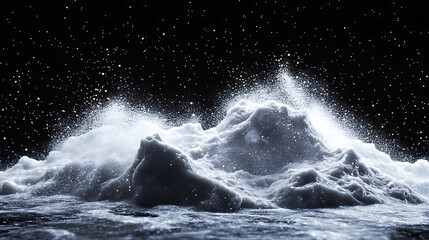 Aufkleber - 3D illustration, heavy snowfall on black background