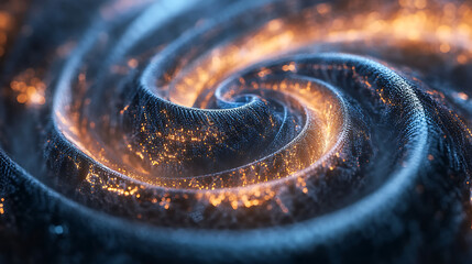 Fototapete - 3d illustration, abstract representation of digital spiral dnk