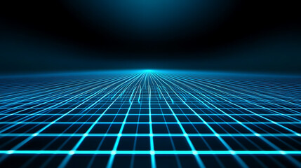 Fototapete - 3d illustration, Holographic Tron Grid Floor Motion Graphic Element
