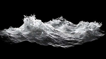 Poster - 3d render of sea waves on a black background, Water texture