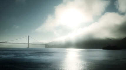 Aufkleber - Beautiful view of iconic Golden Gate Bridge in San Francisco at sunlight