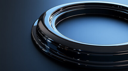 Poster - Close up of a beautiful rim on a dark blue background, 3D illustration