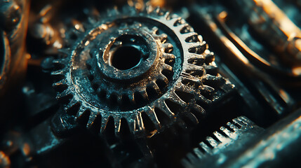 Aufkleber - Close up oh gears of an engine