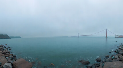 Poster - Panoramic view of Golden Gate Bridge in San Francisco, California