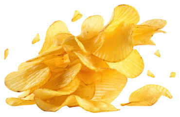 Poster - PNG Chips floating out of chip bag petal plant food.