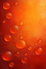 Poster - Abstract art featuring orange bubbles against a warm gradient background