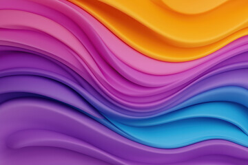 Poster - Colorful abstract waves in vibrant shades of purple, pink, orange, and blue