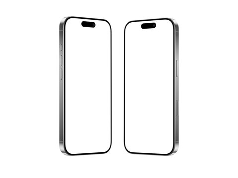 High quality realistic 3d render smartphone ui ux screen mockup with transparent PNG