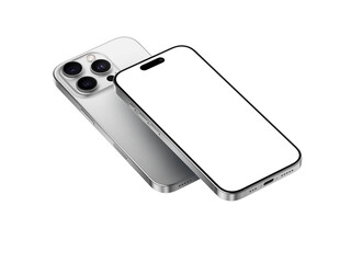 Leinwandbilder - High quality realistic 3d render smartphone ui ux screen mockup with transparent PNG