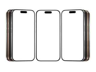 Leinwandbilder - High quality realistic 3d render smartphone ui ux screen mockup with transparent PNG