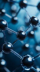 Aufkleber - Molecular structure with shallow depth of field reflecting light in 3d rendering
