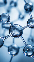 Aufkleber - 3d glass model with connecting rods depicting chemical bonds, showcasing molecular structure visually