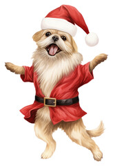 Sticker - PNG Dog dancing pet christmas costume.