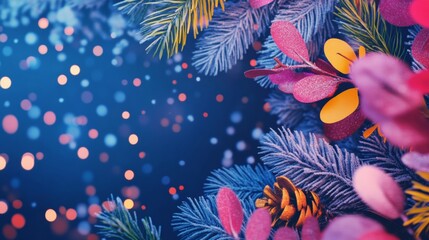 Wall Mural - Vibrant Christmas decorations