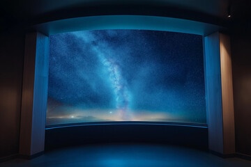 Wall Mural - Window View of Starry Sky from Observatory – Dark Sky Park Stargazing Vacation