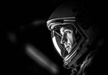 Wall Mural - Astronaut in space suit with serious expression