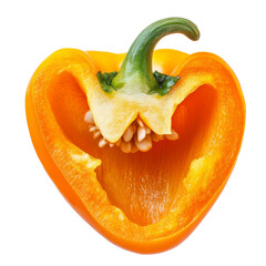 Wall Mural - Yellow bell pepper sliced with seeds visible