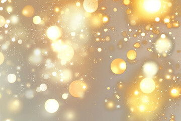 Wall Mural - png abstract blurred background with bokeh lights in beige and gold colors abstract festive effect.