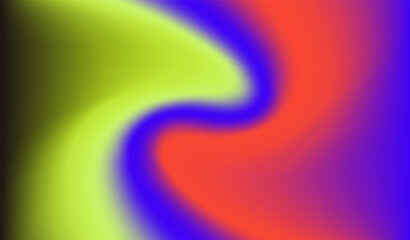 Poster - Blurred gradient swirl in shades of blue, red and yellow, creating a flowing and dynamic sense of movement. Vector illustration exudes an ethereal energy, reminiscent of cosmic lights.
