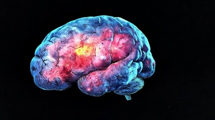Poster - A colorful depiction of the human brain showcasing neurological activity and structure
