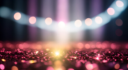 Poster - Blurry image of a colorful background with a bright yellow spot