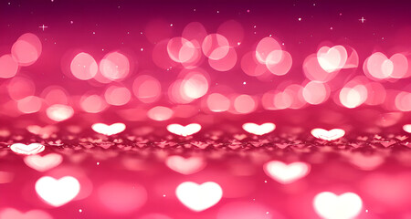 Poster - pink background with many white hearts
