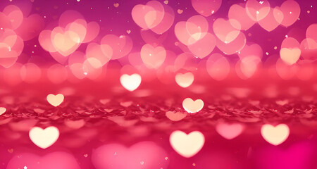 Poster - pink background with many white hearts scattered across it