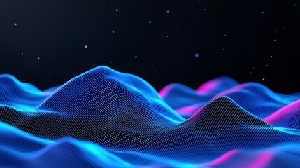 Poster - digitally rendered abstract futuristic lines. computer geometric digital connection scheme. futurist