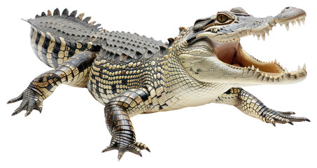 Wall Mural - PNG Crocodile alligator reptile animal.