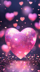 Poster - Heart with pink glitter on it