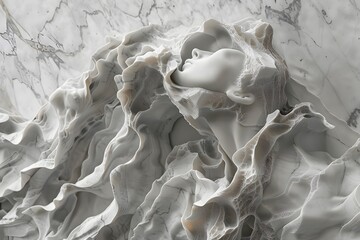 Poster - Ethereal Marble Sculpture Capturing Fluidity and Grace