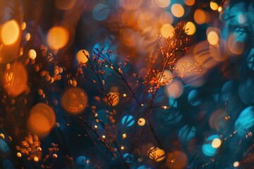Poster - A blurred image of multiple plant species